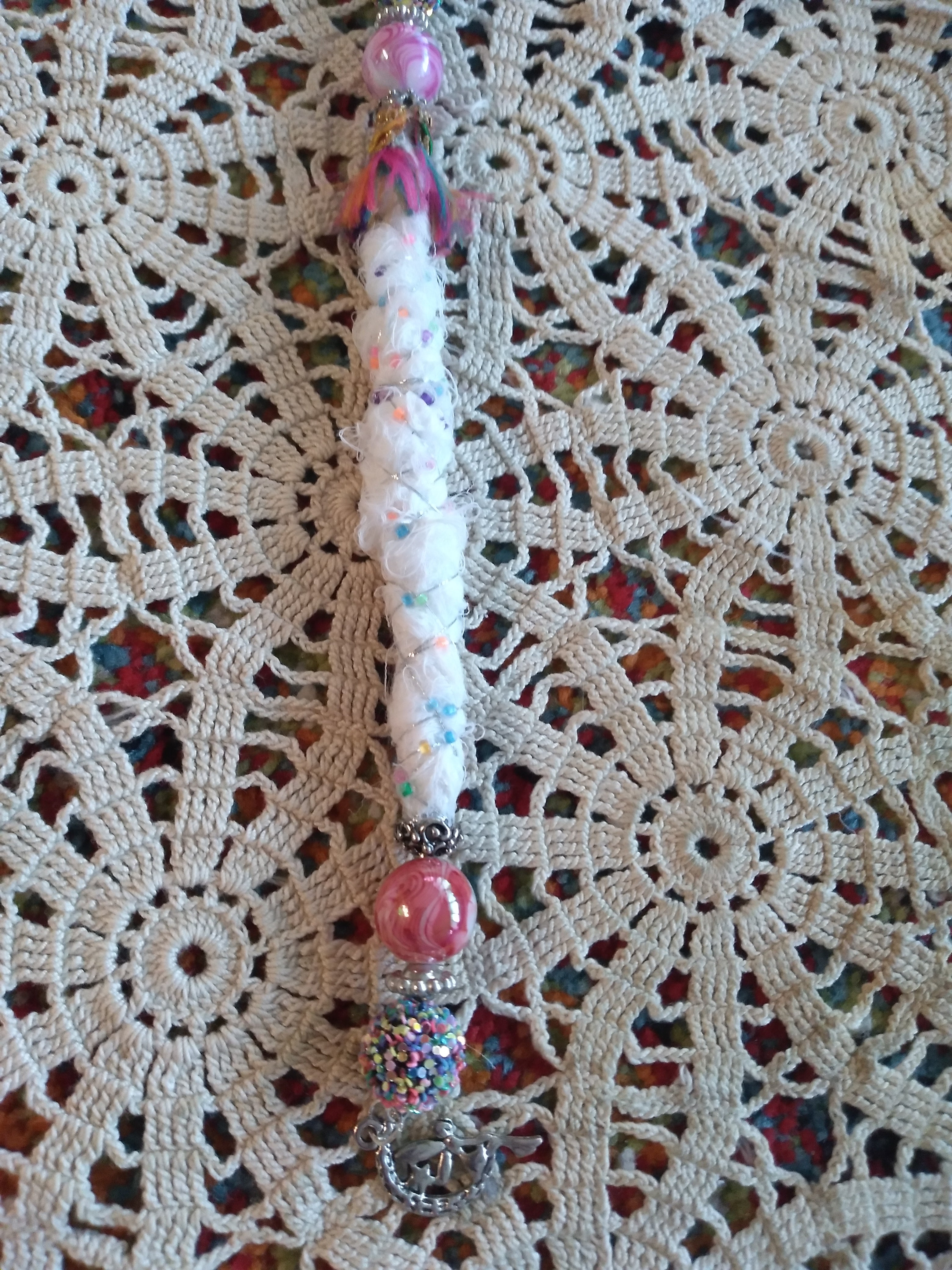 Fairy Dangle--Fairy Charm and Multi-Colored Sparkle Top Bead