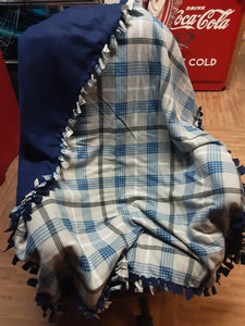 Beautiful Hand-Tied Blanket in Shades of Blue