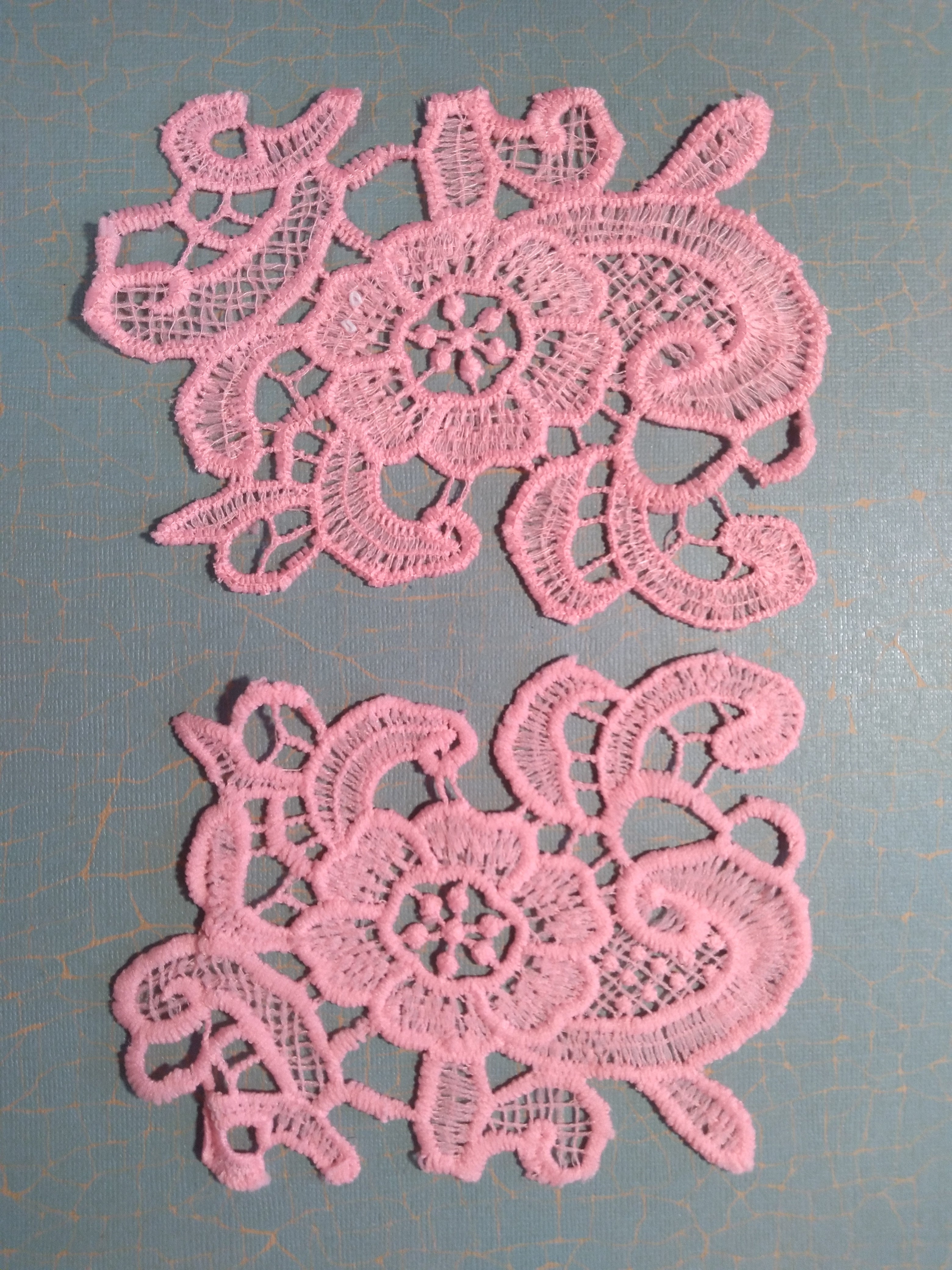 2 Piece Lace Applique in Salmon-1