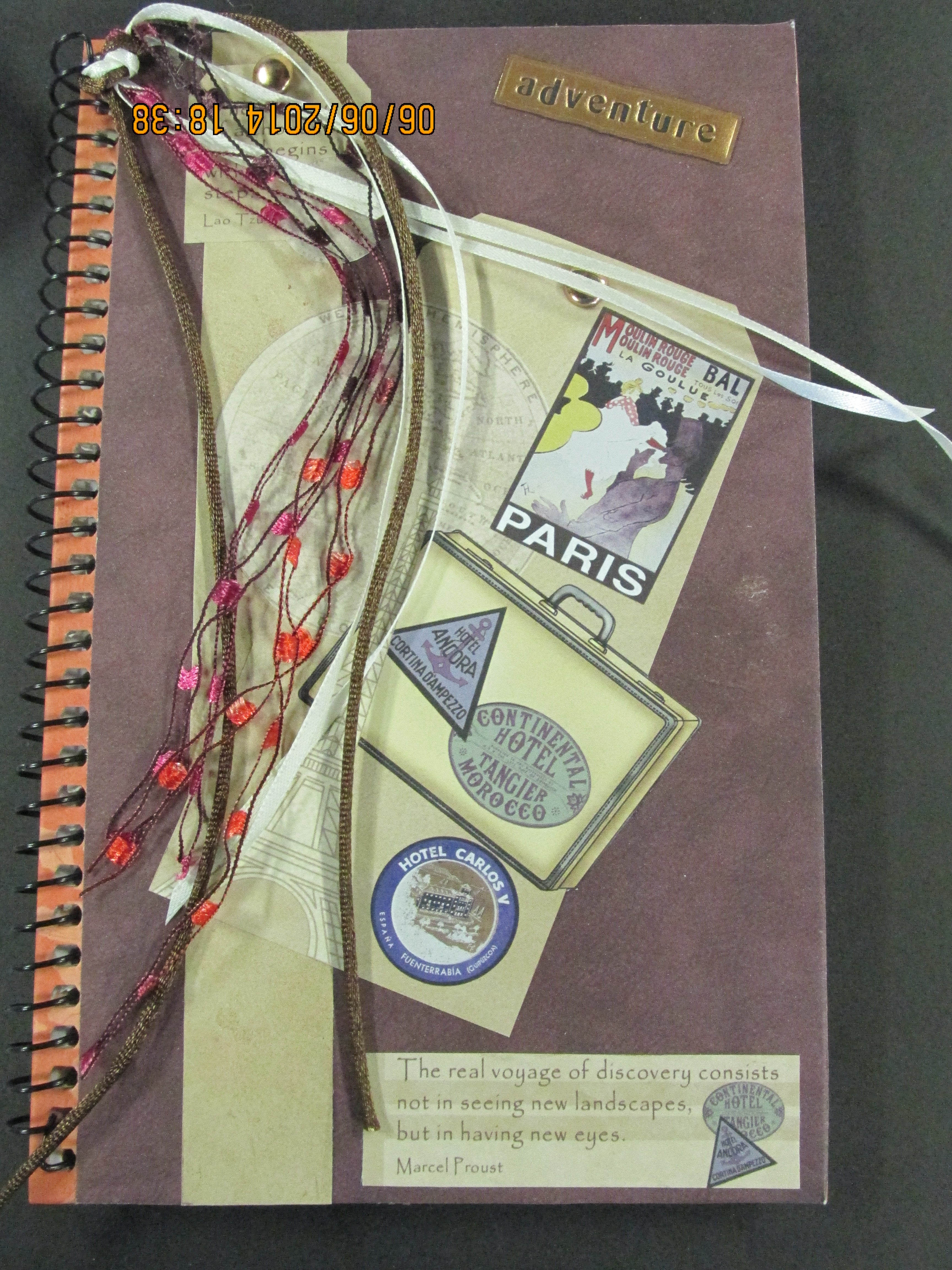 Purple and Peach "Adventure" Spiral Journal