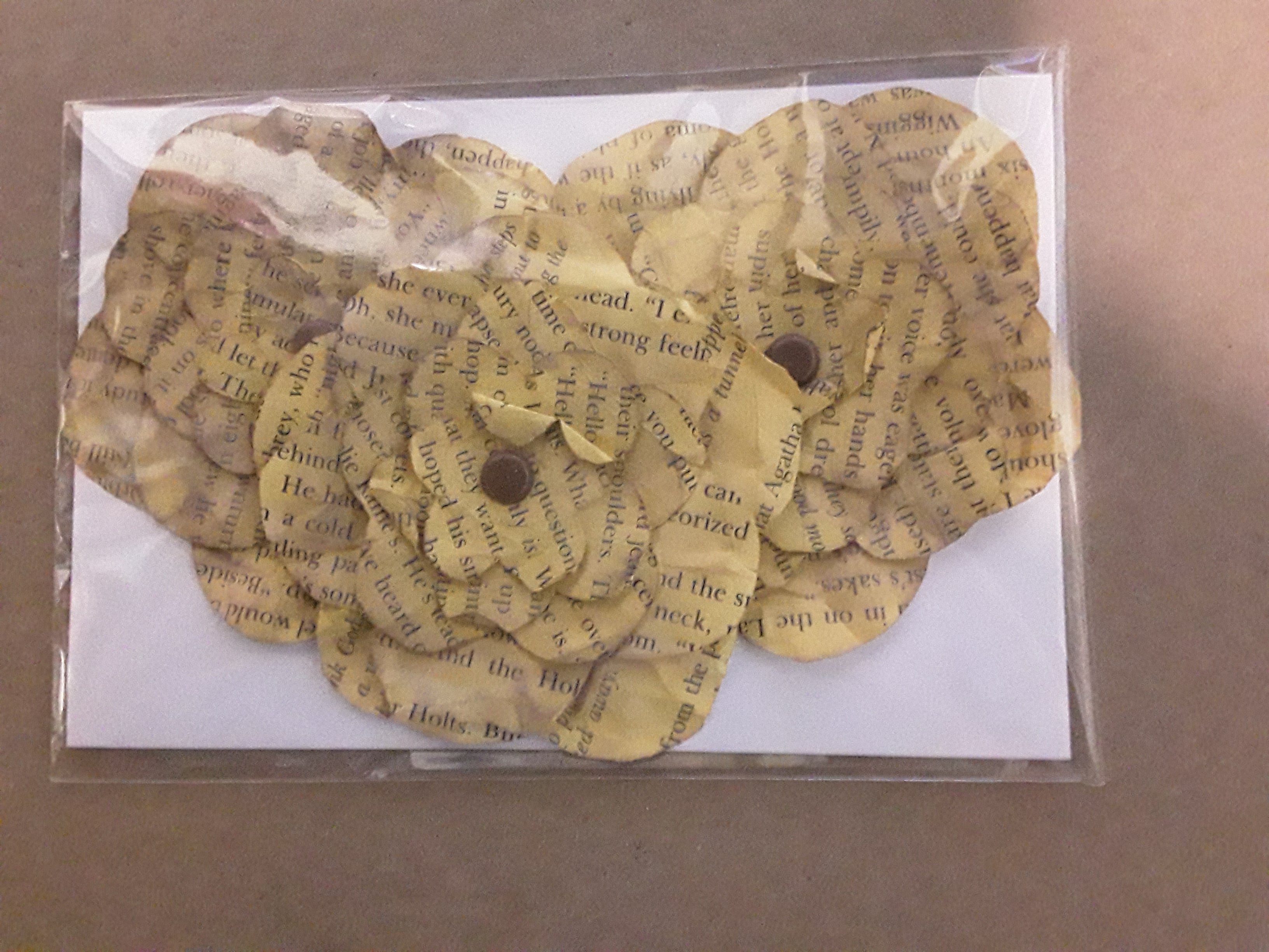 Hand-Cut Book Page Flowers--Shades of Yellow