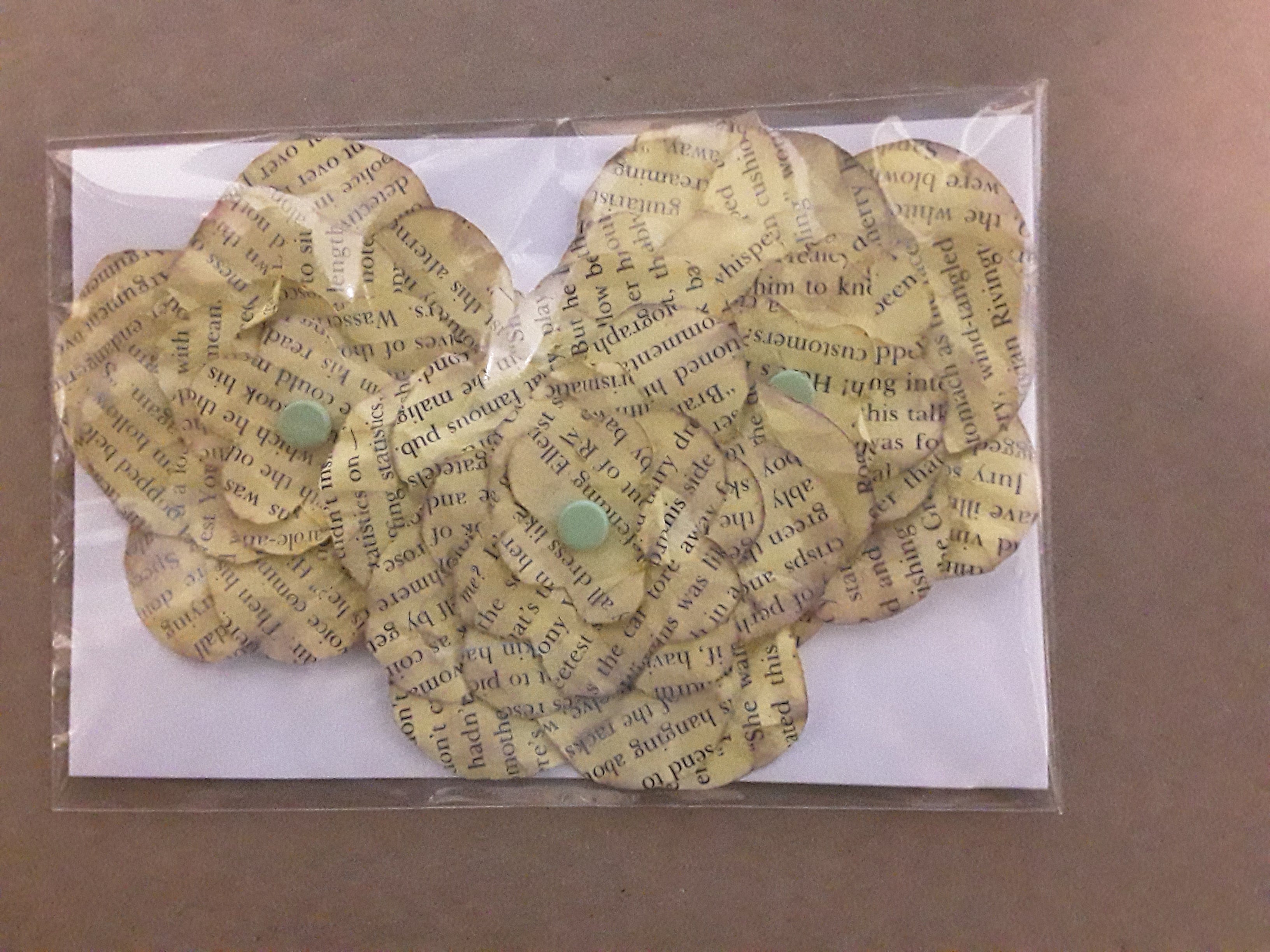 Hand-Cut Book Page Flowers--Shades of Yellow