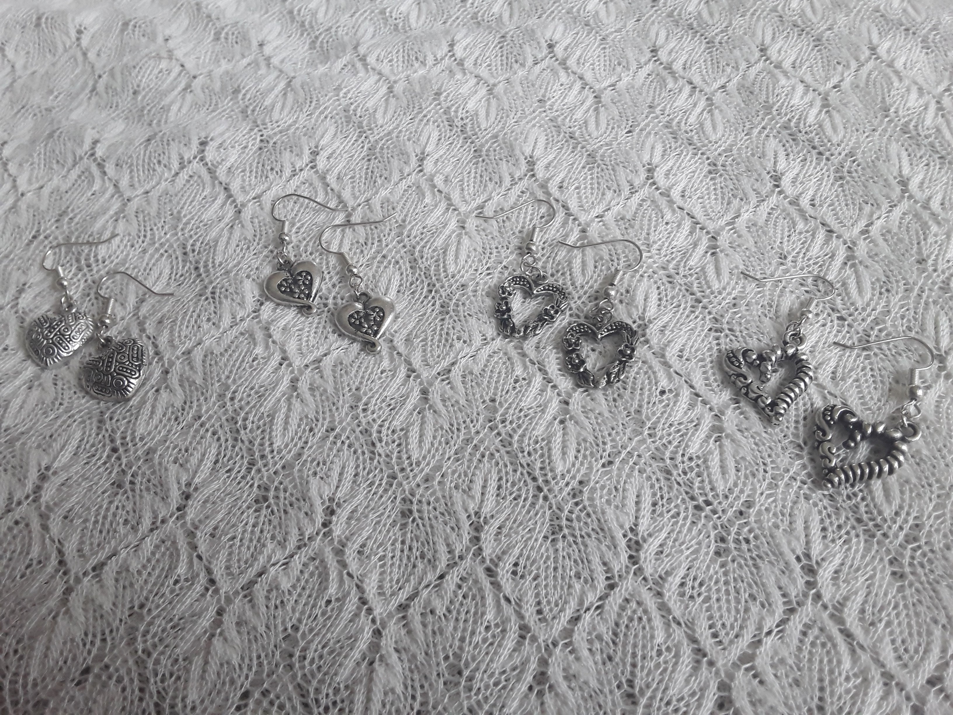 Four Pair Pack of Heart Earrings