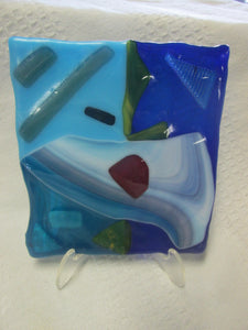 Fused Glass Abstract Art Piece