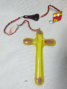 Yellow and Orange Cross Suncatcher