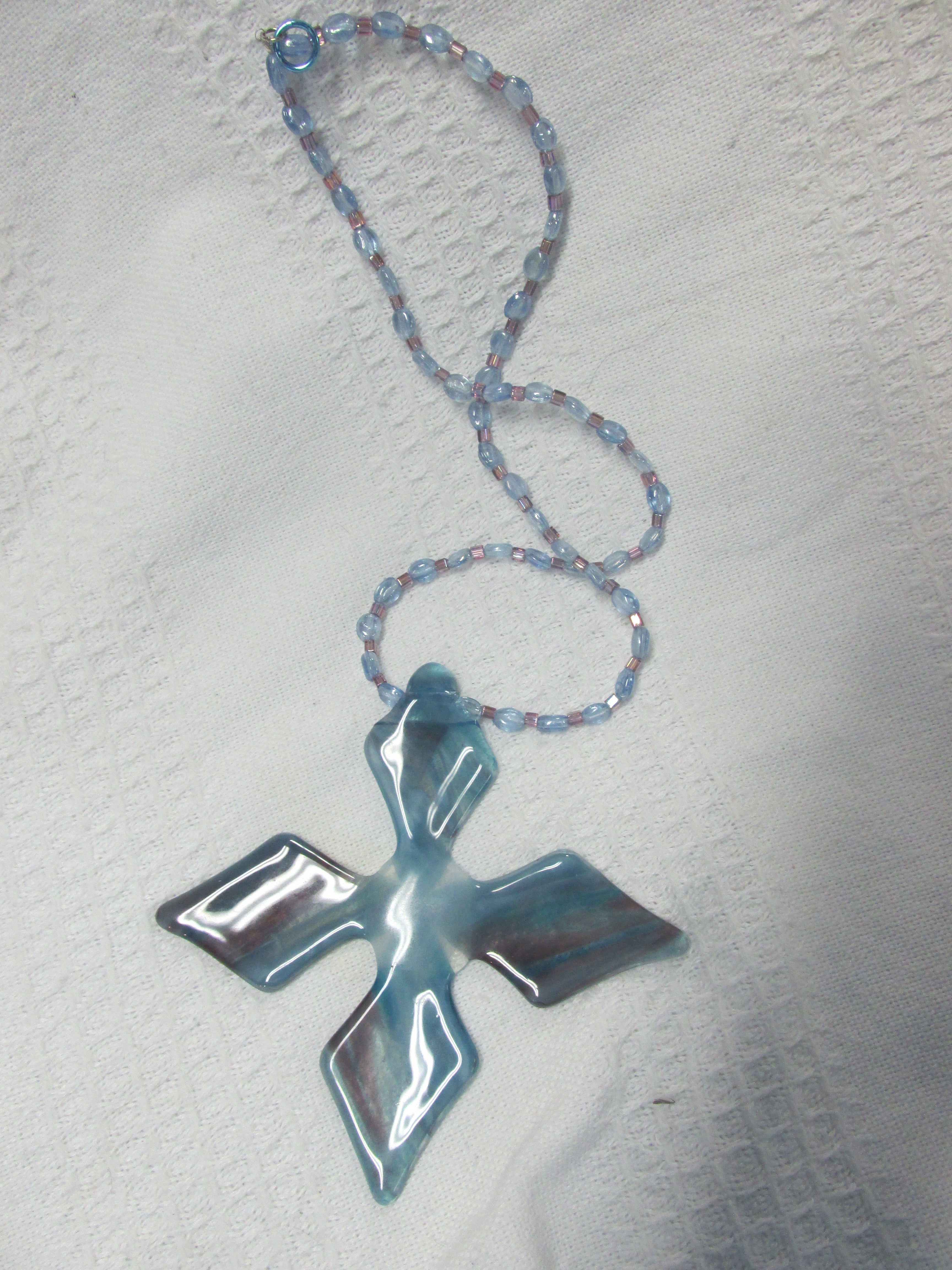 Blue and Purple Cross Sun Catcher