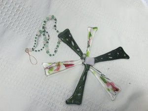 Green and Pink 6-Armed Starburst Suncatcher