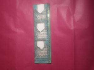 Book Page Stacked Pocket-Teal with Teal and Gold Scroll Washi Tape