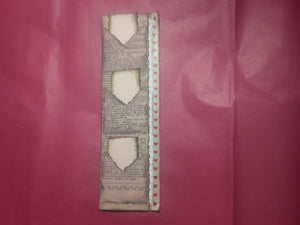 Book Page Stacked Pocket--Pink with Red Heart Washi Tape