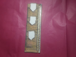 Book Page Stacked Pocket-Yellow with White and Gold Weather Washi Tape