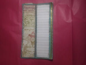 Book Page Stacked Pocket-Teal with Teal and Green Leaf Washi Tape