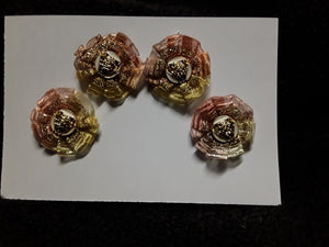 Four Little Button Flowers in Earthy Colors