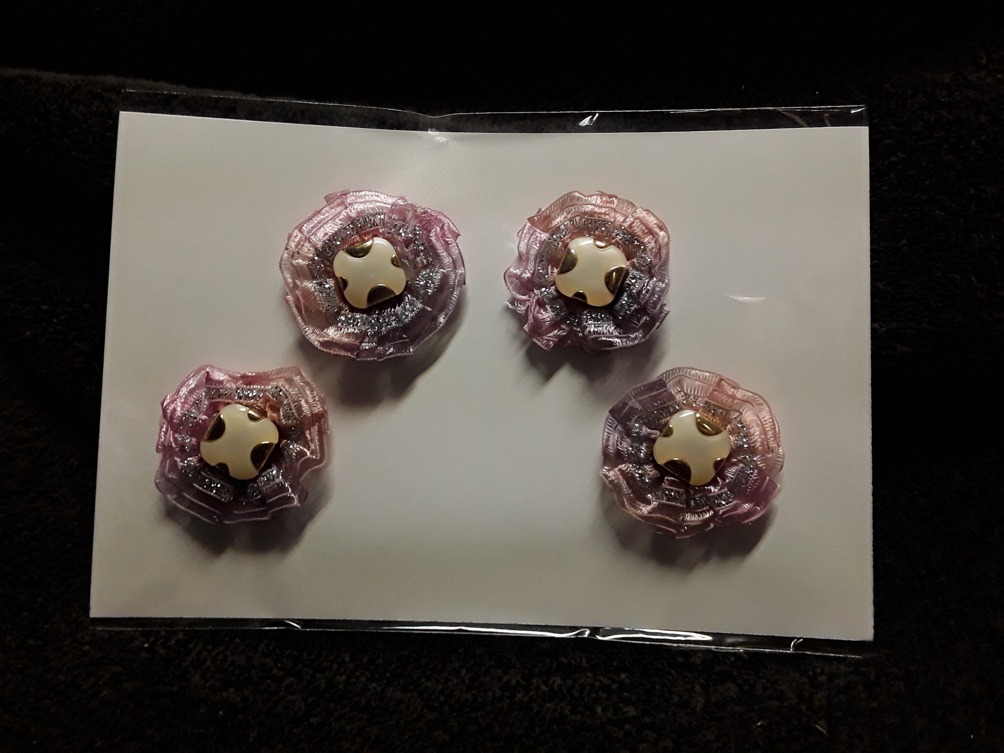 Four Precious Button Flowers
