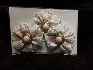 Lace Flowers in Pink and Green