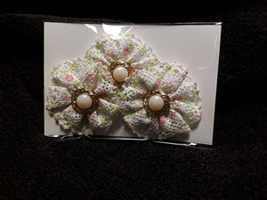 Lace Flowers in Pink and Green