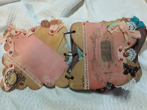 Vintage Chipboard Scrapbook with Rings