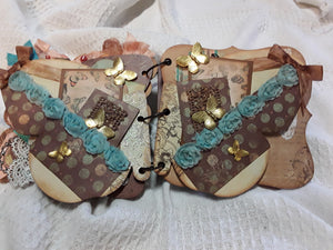 Vintage Chipboard Scrapbook with Rings