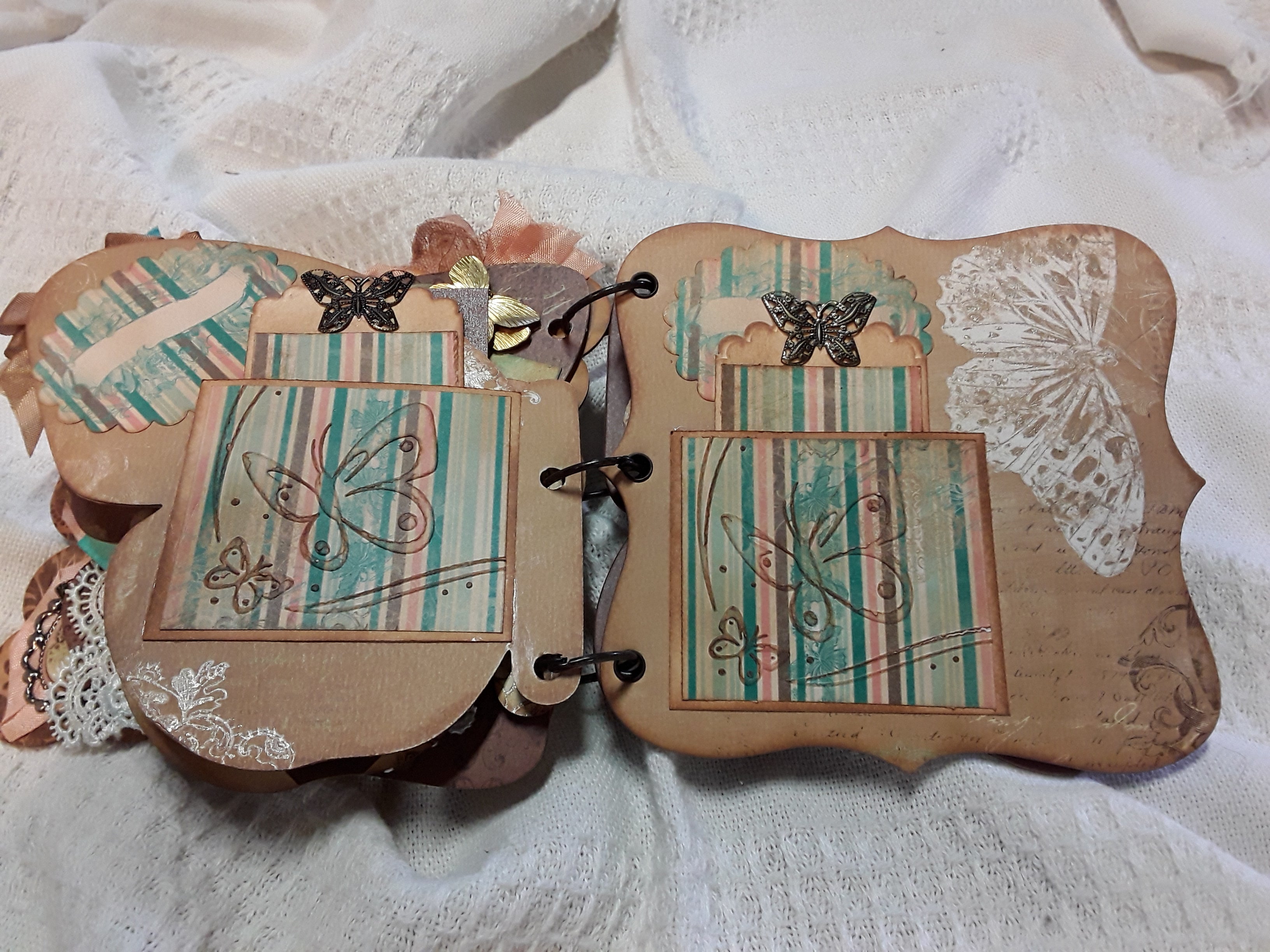 Vintage Chipboard Scrapbook with Rings