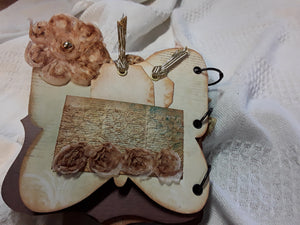 Vintage Chipboard Scrapbook with Rings