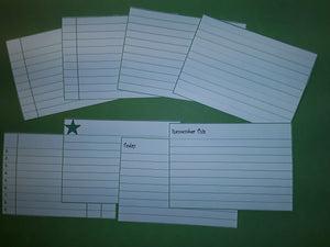 Lined Index Journal Cards in Green