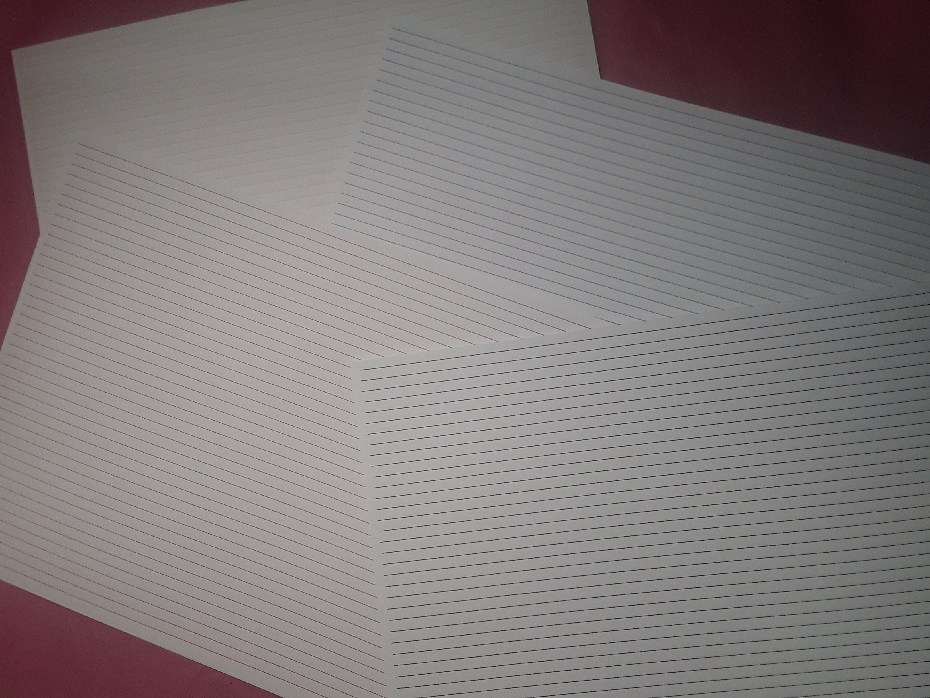 Full Page Lined Journal Sheets--Mixed Colors