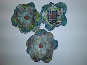 Hand-Cut Paper Flowers in Green