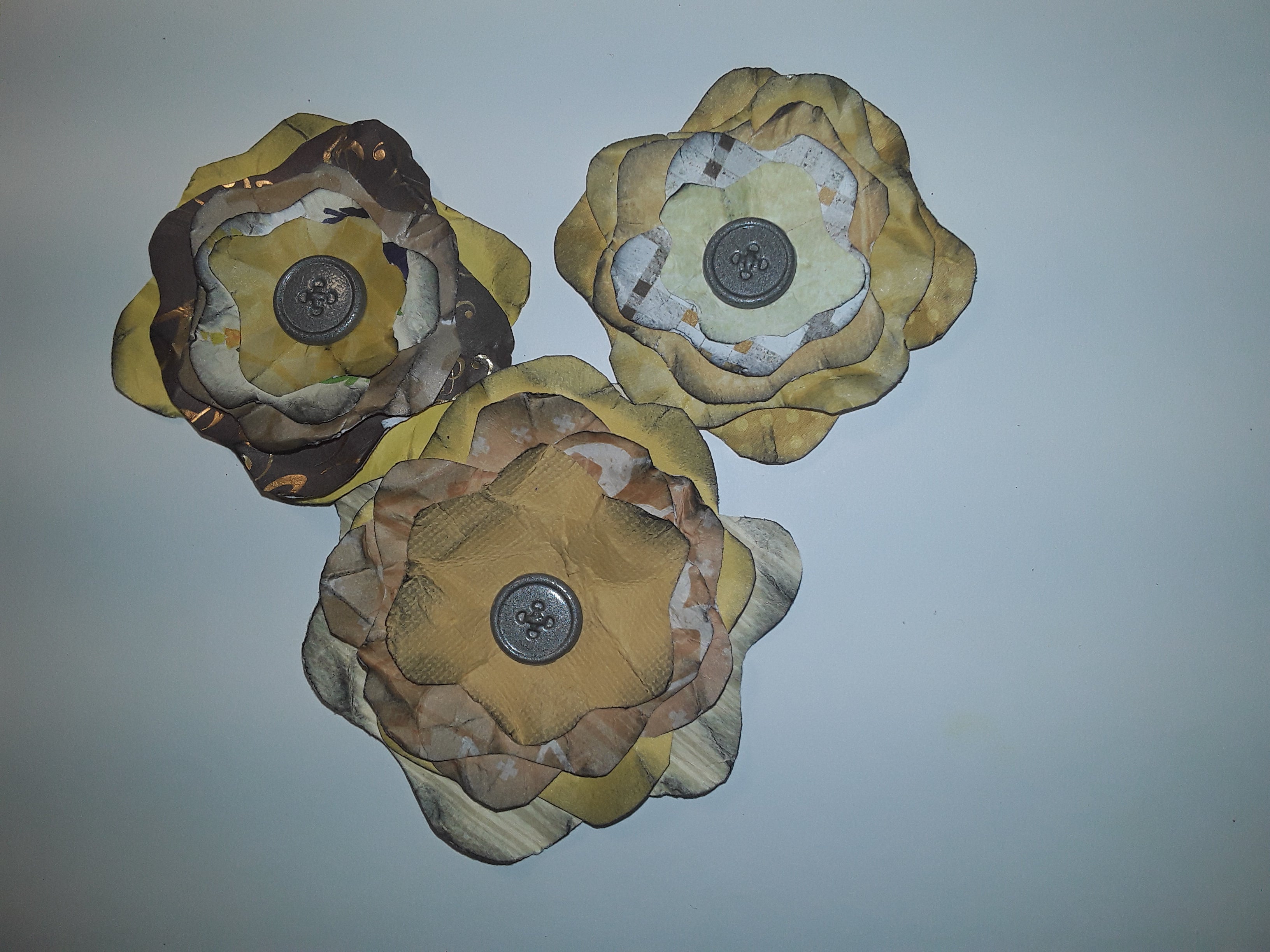 Hand-Cut Paper Flowers in Yellow
