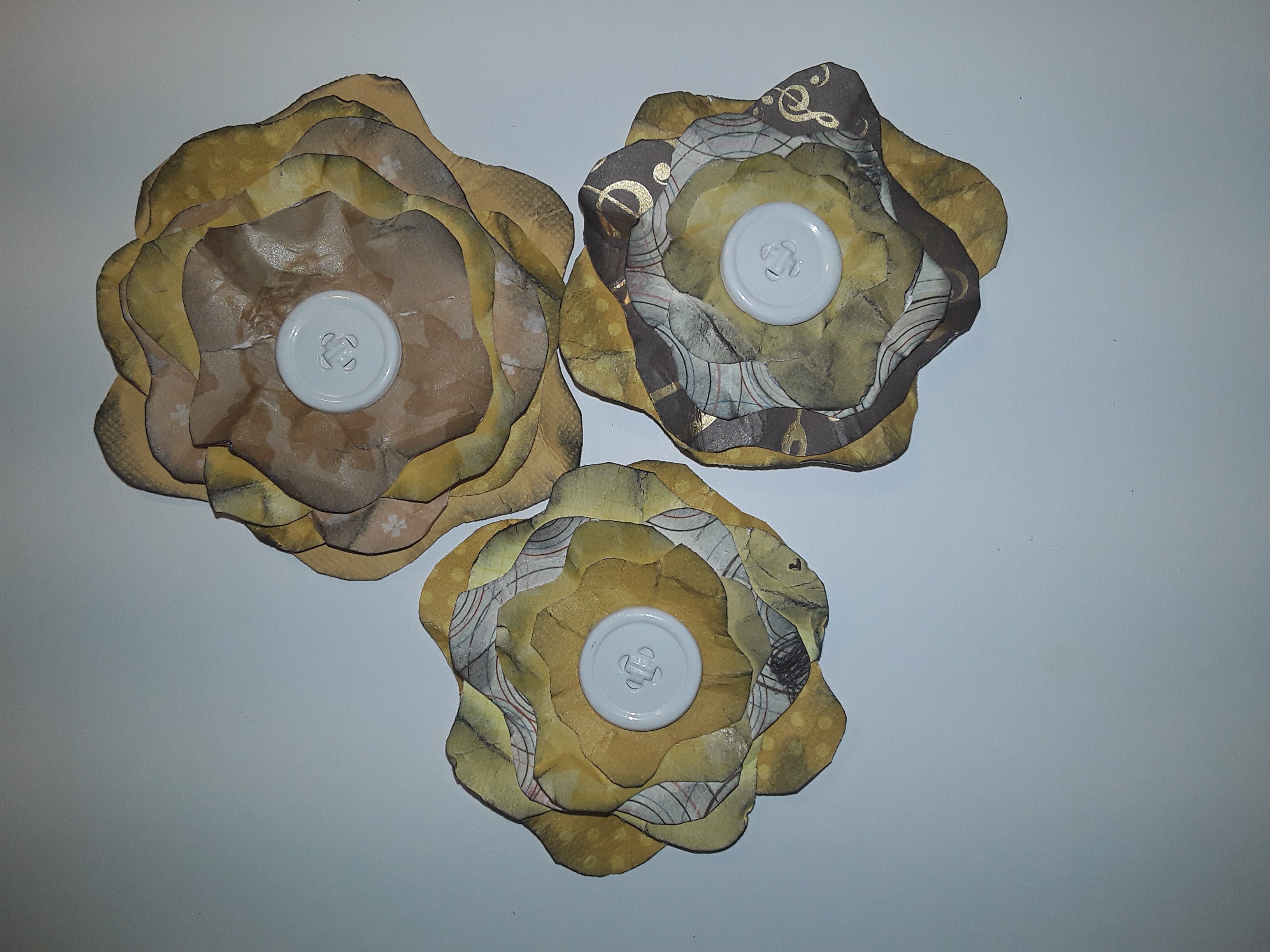Hand-Cut Paper Flowers in Yellow