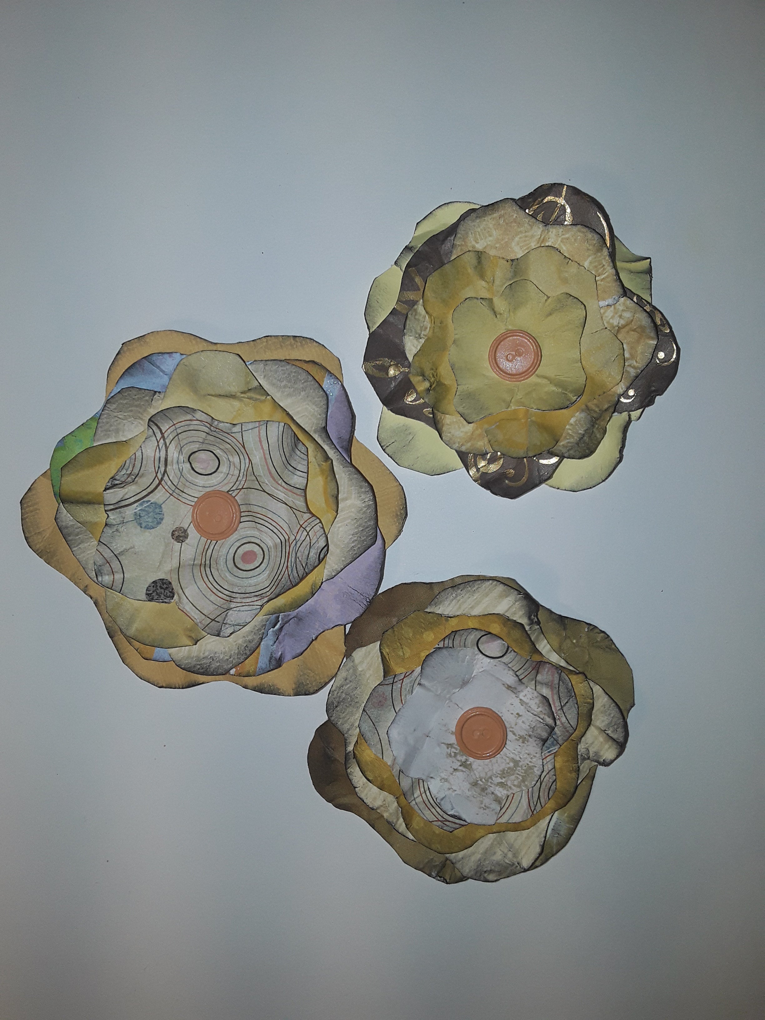 Hand-Cut Paper Flowers in Yellow