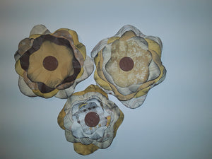 Hand-Cut Paper Flowers in Yellow