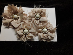 Four Cream Satin Flowers