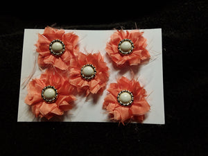Five Little Orange Satin Flowers