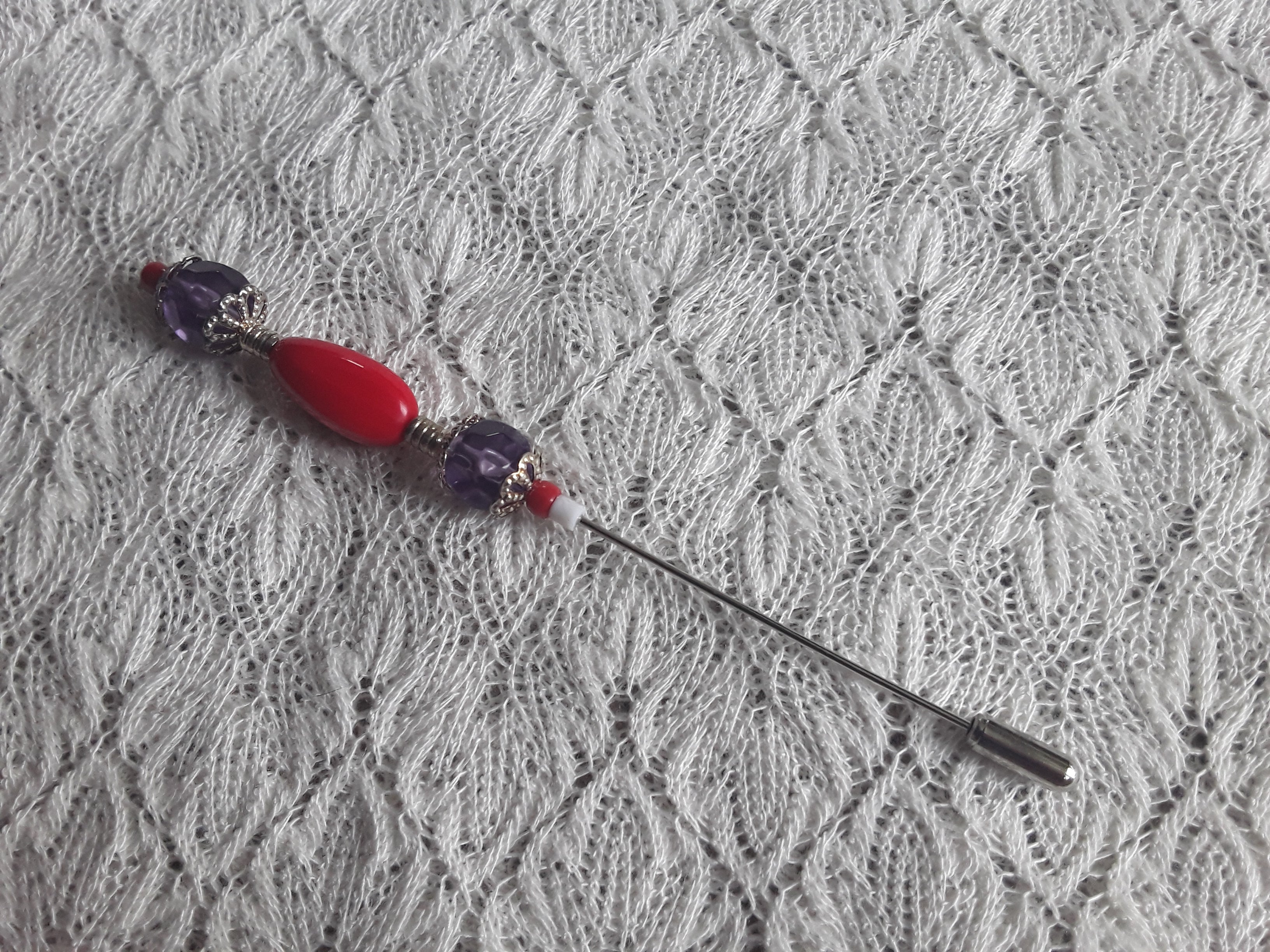 Stick Pin in Red and Purple