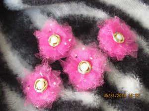 Pink Confetti Tulle Flowers