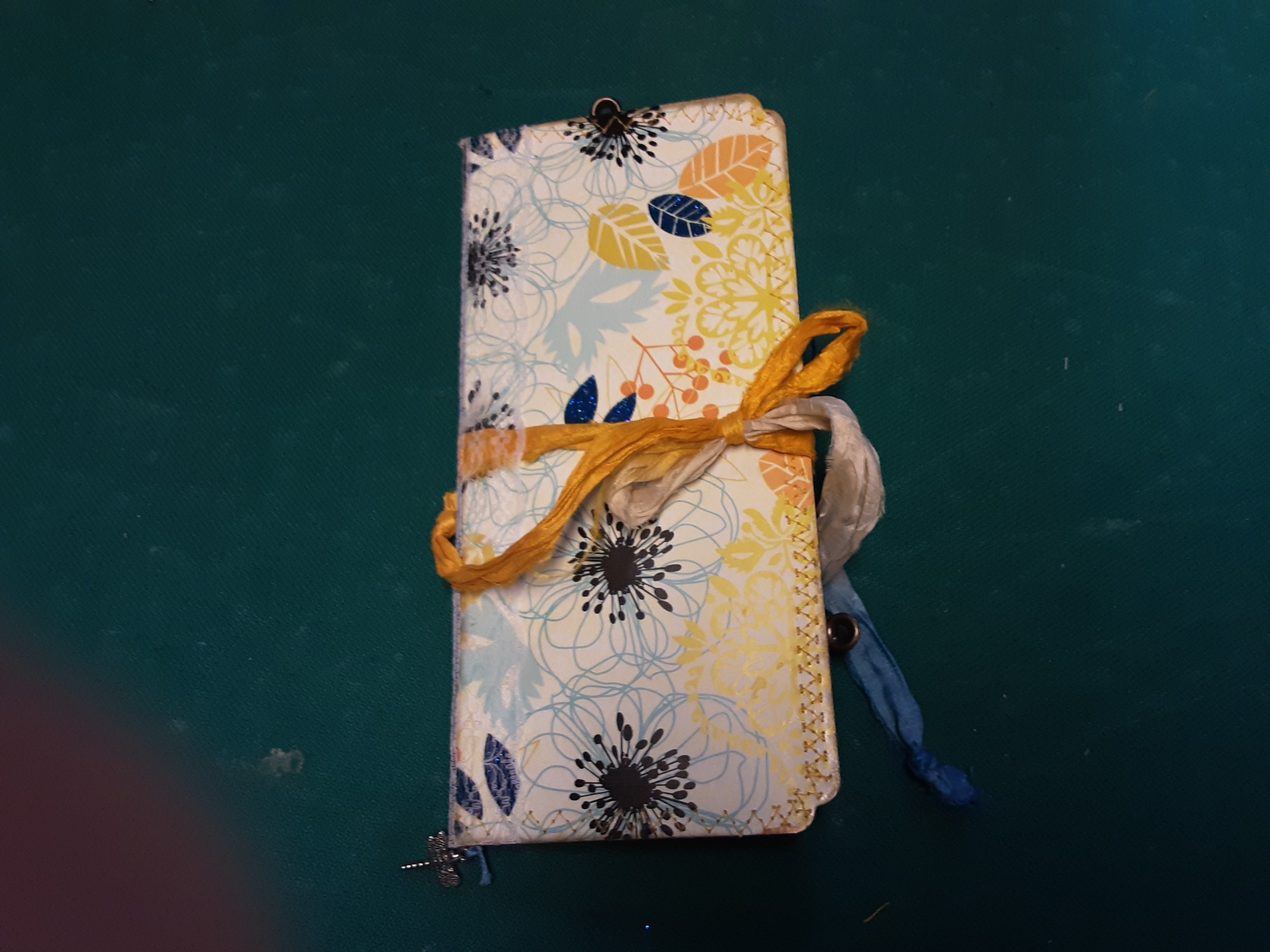Travel Journal in Blue and Yellow Floral