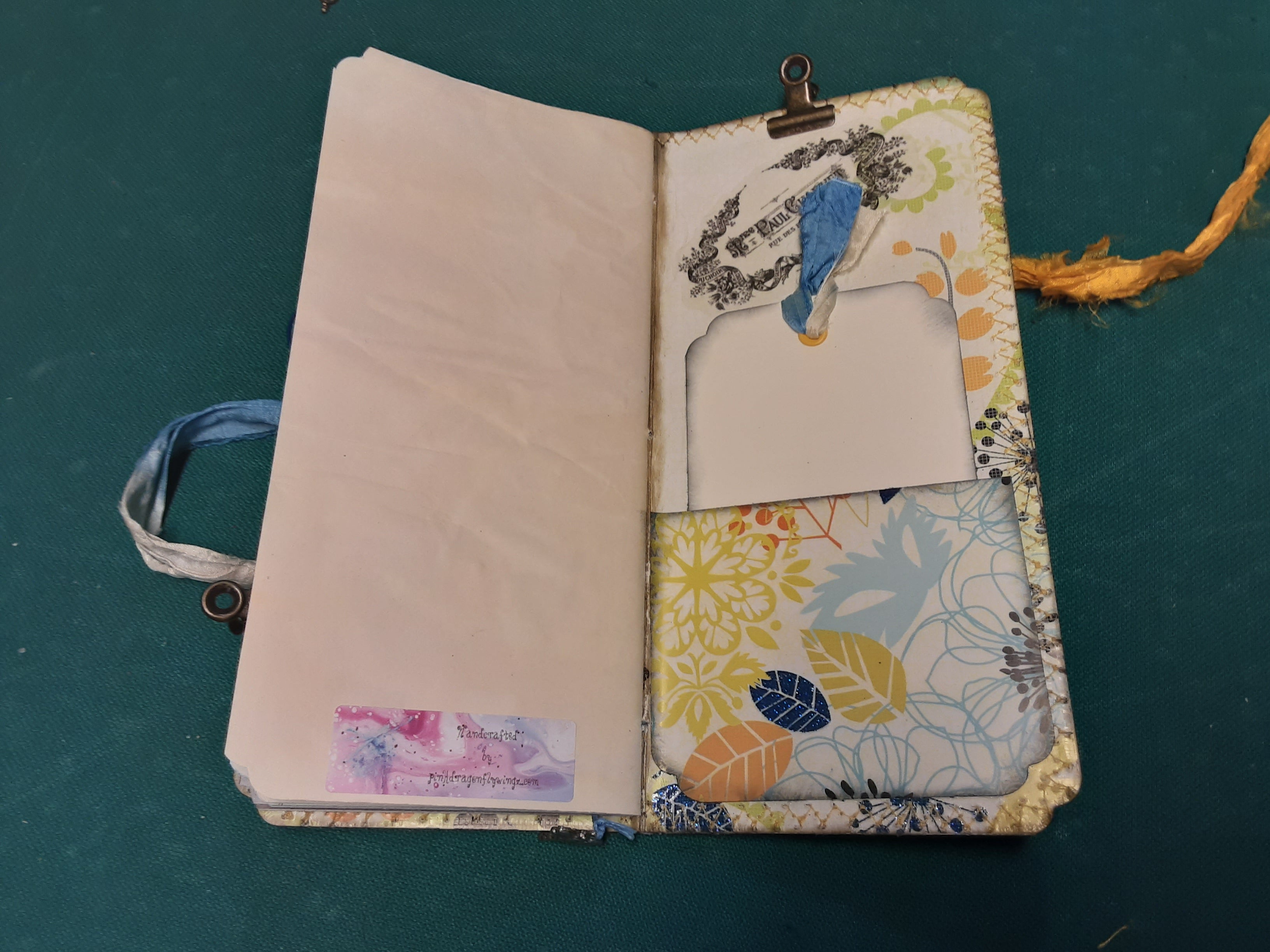 Travel Journal in Blue and Yellow Floral